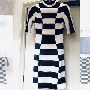 H&M Black & White high neck dress